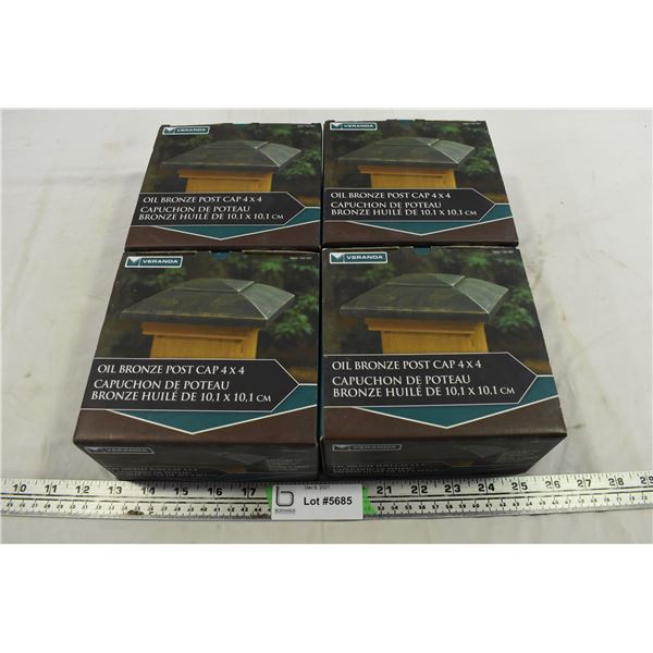 (4) Oil Bronze Post Cap 4”x4”