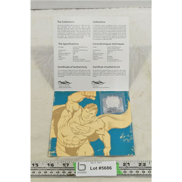 2015 Superman "fine silver $20" Coin