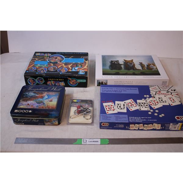 Assorted puzzles and Rummoli