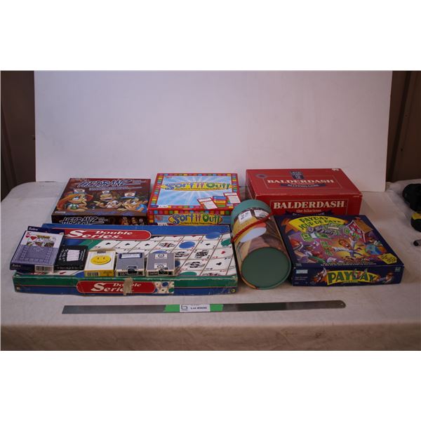 Assorted board games, cards, puzzle