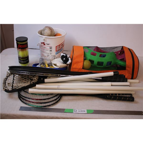 Sports Equipment, volleyball set, tennis, lacrosse, badminton, etc