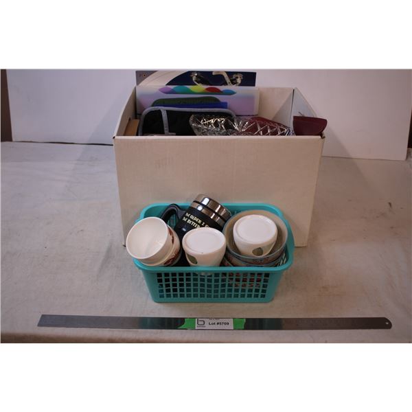 Lobster butter dishes, pot holders, restaurant metal inserts, new Anchor covered bake pans