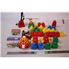 Image 1 : Kids Blocks, small toys,  Inuit mom and child on sled, cow bell, etc