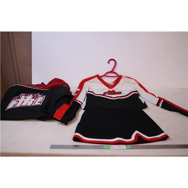 Prairie Fire Cheerleading uniform and jacket Size S