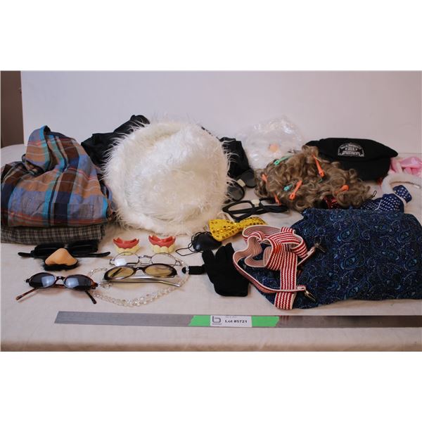 Halloween Costumes (Hobo, Old Lady, Hippy), top hats