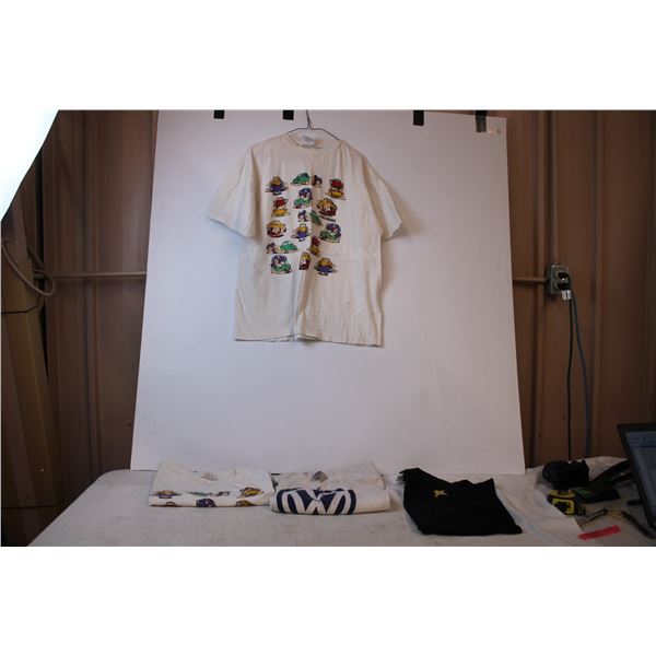 Volkswagon( XL )T-shirt ,2 Farfugnookie VW cartoon T-shirts( L )+ Rockstar (L) t-shirt