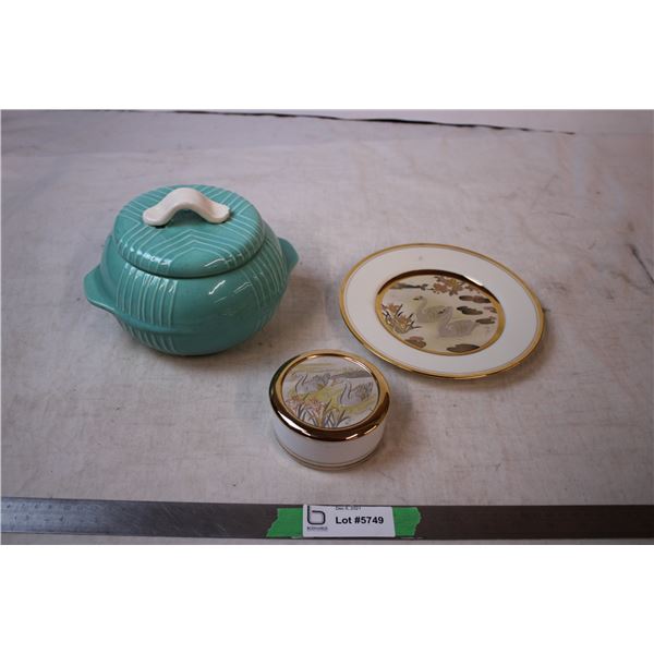 Swan Plate 14k Gold,Swan trinket Box,Bowl