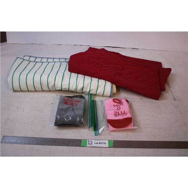 Medi pad,Red Card table cover,kiss me socks