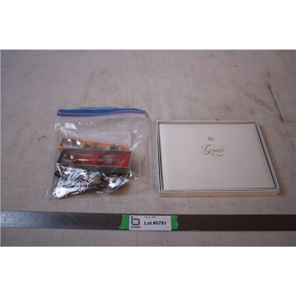 Hallmark wedding Guest book,Collection spoons