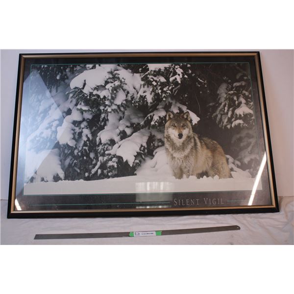 *Silent Vigil Wolf framed art