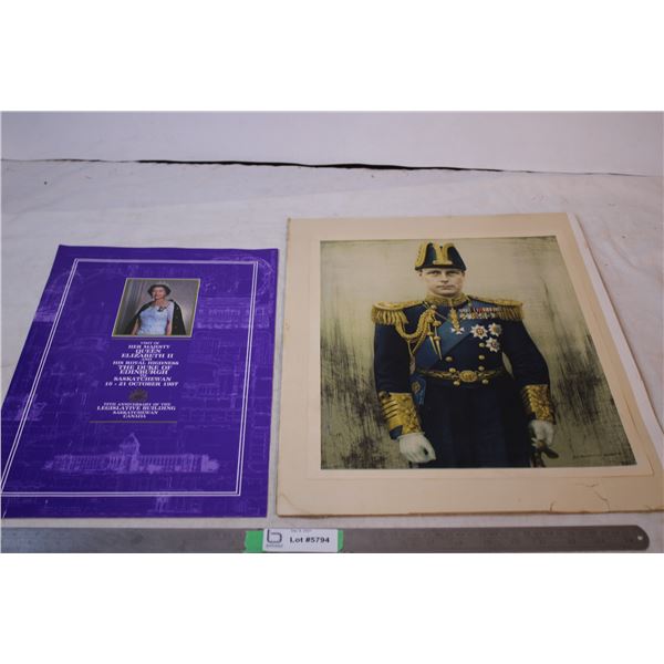 King Geoge print and Elizabeth Poster