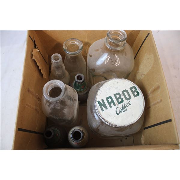 Glass Jugs, nabob jar, bottles