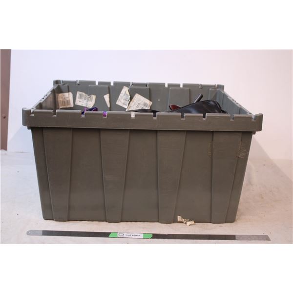 *Grey tote with nike shoes size11,dvds,cd belts,purses