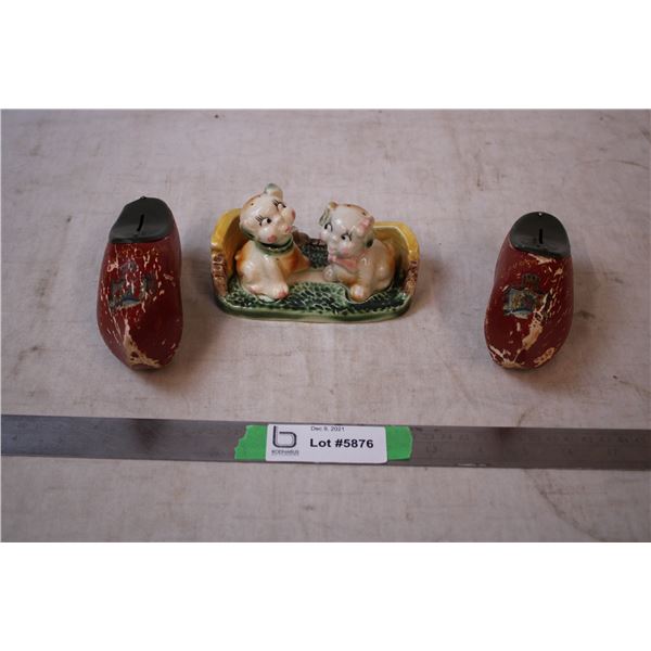 Salt & Pepper shakers and decorative clogs