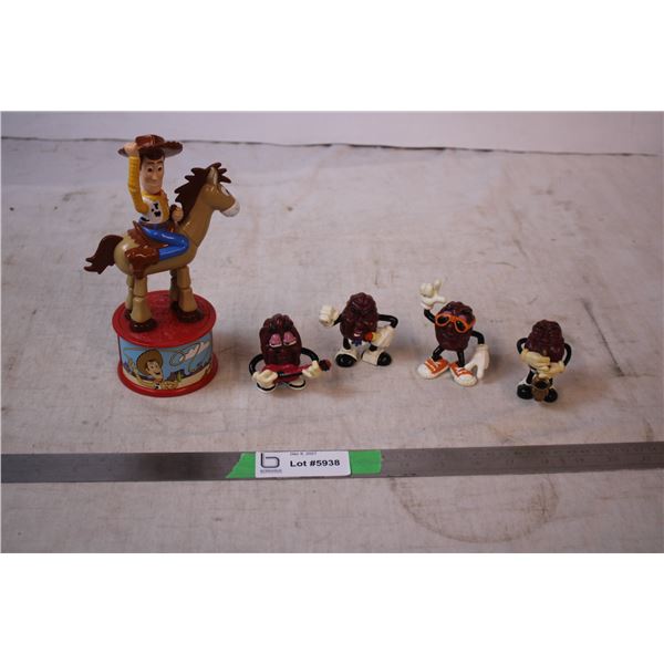 California raisins,toy story woody toy