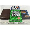 Image 1 : Travelling Bible, Pill organizing wallet, "Coming Clean" book, Guiness world records