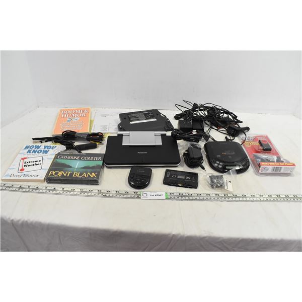 discman, car accessories, boomer humor book, misc