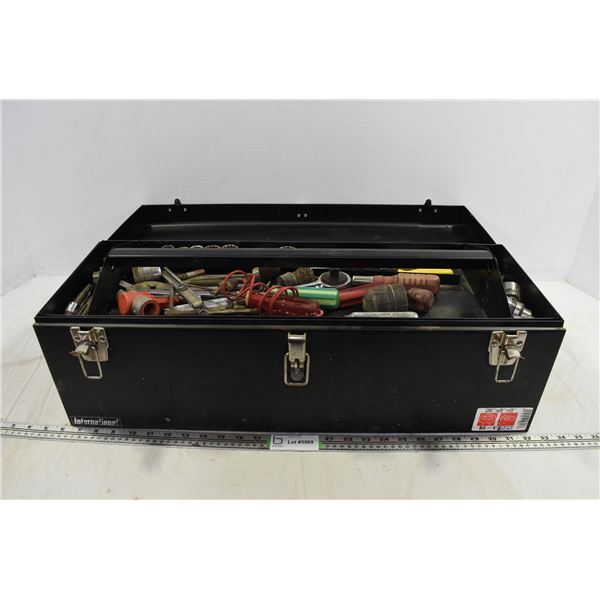 Heavy toolbox with contents - 26x9x9