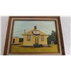 Image 2 : Round Hills School (canvas painting?) in frame by Helen Voqt - 15x19