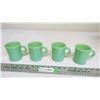 Image 1 : 2X THE BID PRICE - Fire King Jadite heavy coffee cups (total 4) very good condition