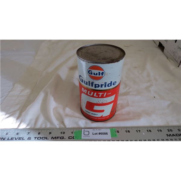 Gulfpride Multi-G Motor Oil (full) cardboard can