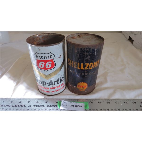 Shell Zone antifreeze + Pacific 66 Trop-Artic oil cans