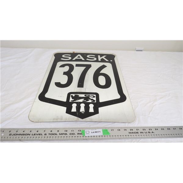 Sask 376 aluminum sign - 17.75"x23.75"