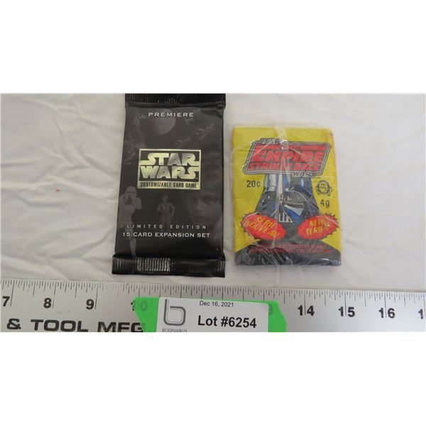 (2) unopened packs of star wars trading cards