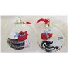 Image 2 : (3) hand painted christmas ornaments
