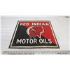 Image 1 : Red Indian motor oils porcelain sign - 18.5x20