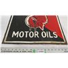 Image 3 : Red Indian motor oils porcelain sign - 18.5x20