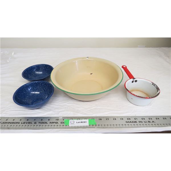 Enamel Bowls + dipper