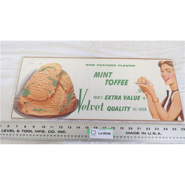 Velvet quality ice cream advertising