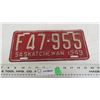 Image 1 : 1949 Sask License Plate - repainted