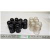 Image 1 : lot of dark green + clear insulators - some have chips (17)
