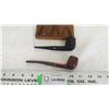 Image 2 : Two vintage tobacco pipes in wood holder