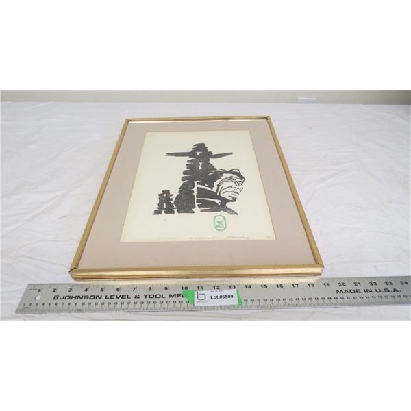 inukshuks lithograph - signed by sidorenko - 16x20