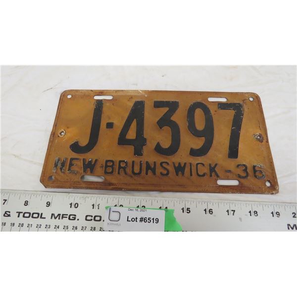 1936 NB license plate