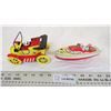2X THE BID PRICE - Tin toy car + boat