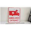 Ambulance entrance aluminum sign - 23.75x29.5