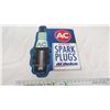 Image 1 : AC Spark Plugs thermometer tin sign - 15x19.75