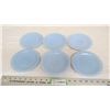 Image 1 : (6) vintage blue pyrex saucers - 6"