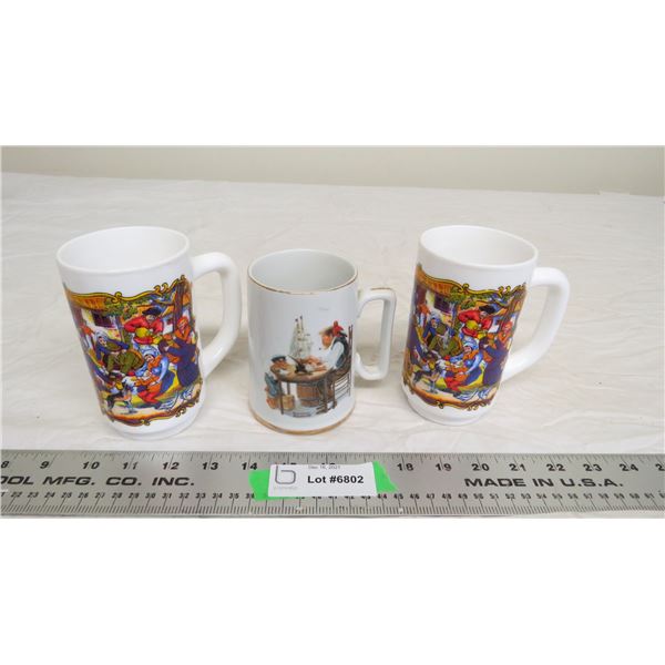 (3) coffee cups