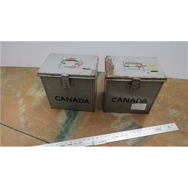 (2) elections Canada ballot boxes - metal