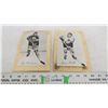 (2) vintage beehive hockey photo cards