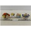 4X THE BID PRICE – Miniature Porcelain Flowers Flower Ornaments