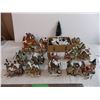 Ceramic Christmas diorama town/village pieces - Lamp posts, trees, etc