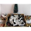 Image 9 : Ceramic Christmas diorama town/village pieces - Lamp posts, trees, etc