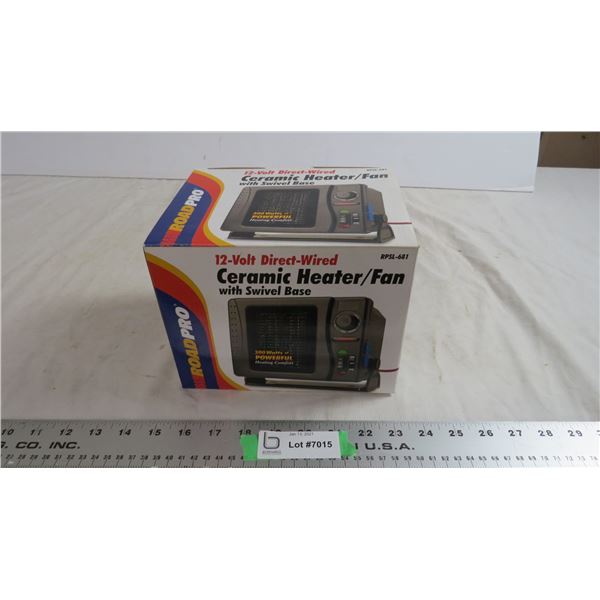 road pro 12v direct wired ceramic heater/fan (new)