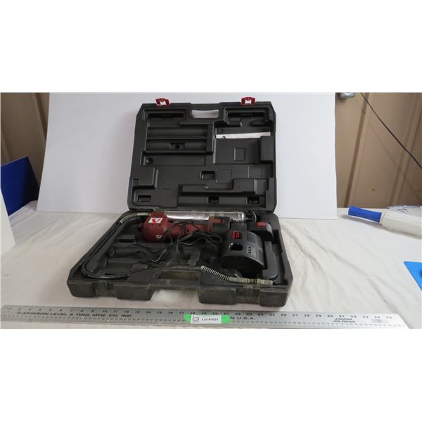 Alemite battery powered cordless grease gun in case (with extra battery + charger)